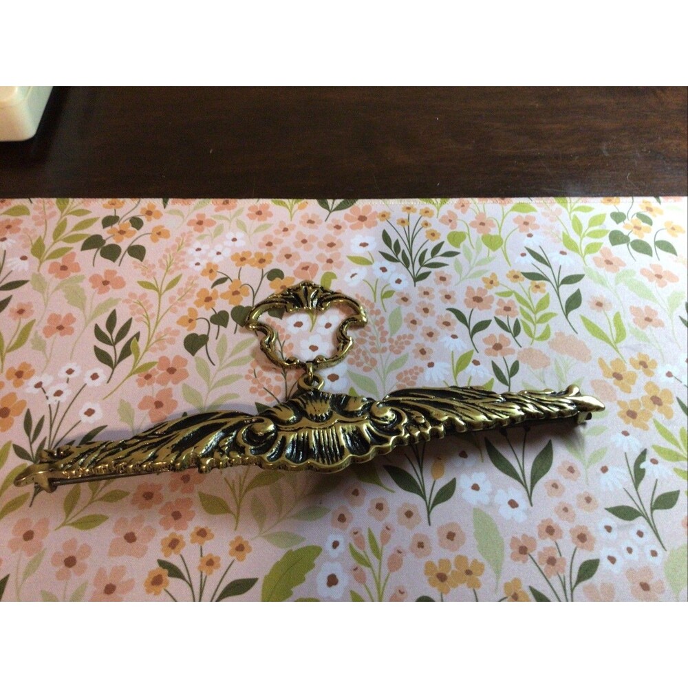 Vintage Brass Bell Pull or Tapestry Hanger Solid Brass Hardware